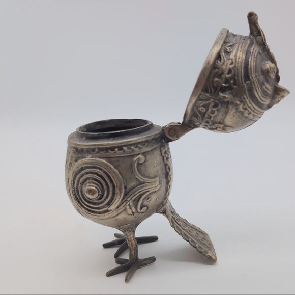 Dhokra Owl Intricate Metal Bird Sculpture Box Vintage India - Picture 7 of 9